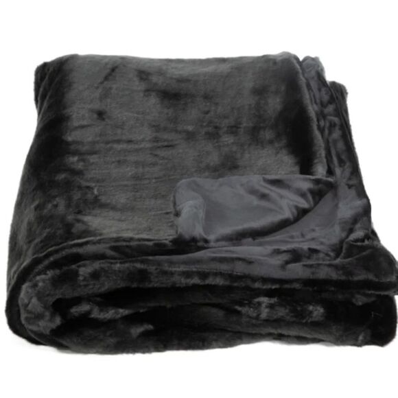 AVIVA STANOFF Black Bear Faux Fur Throw 50X70” - Picture 1 of 2